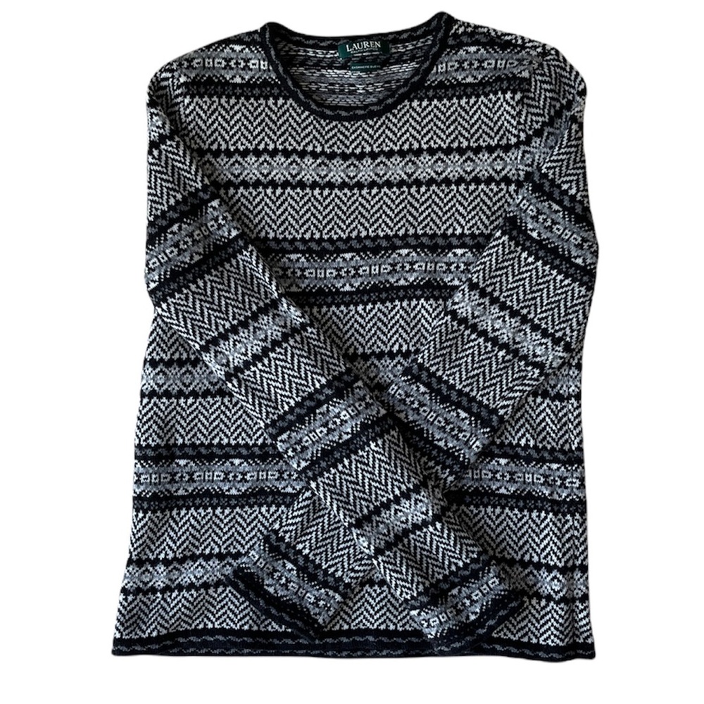 Polo Ralph Lauren Fair Isle Wool-Cashmere Pullover Crewneck Sweater Size Small